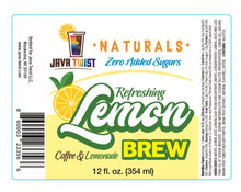 Load image into Gallery viewer, JavaTwist Naturals Zero Added Sugar LemonBrew-- 6 pack
